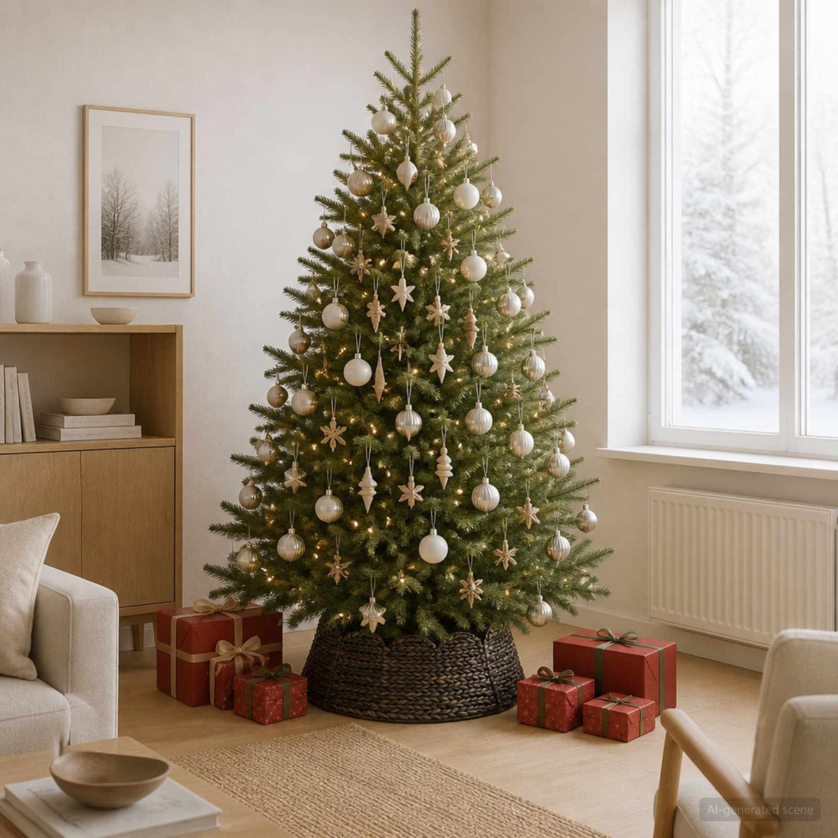 Christmas Tree Collar Round Black Dia. 60 x 22 cm