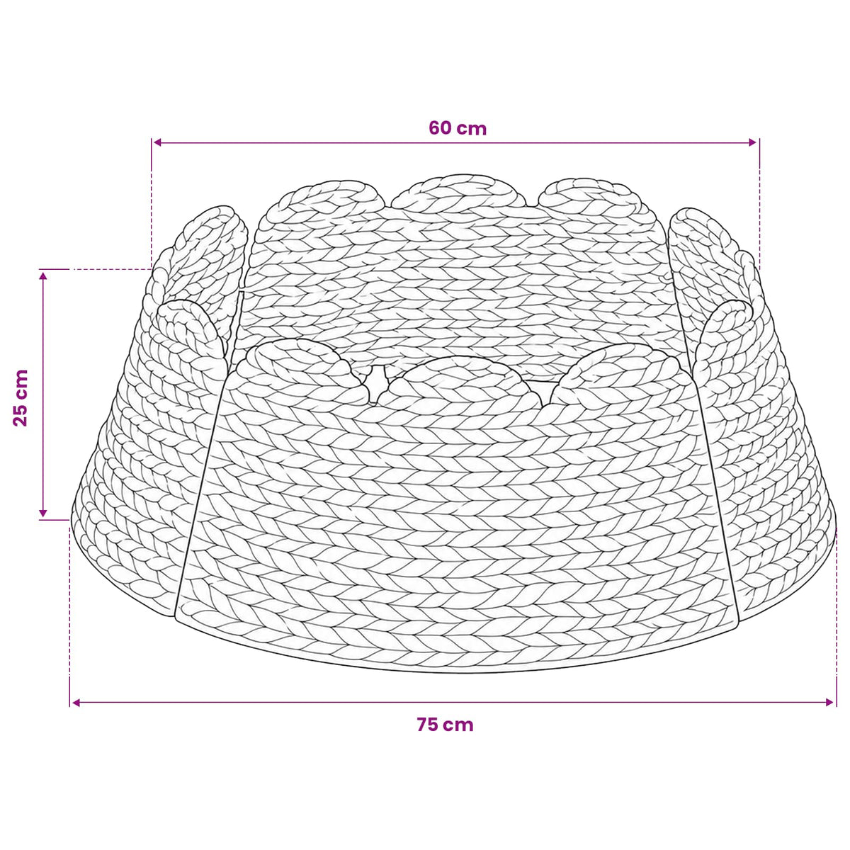 Christmas Tree Collar Round White Dia. 75 x 25 cm