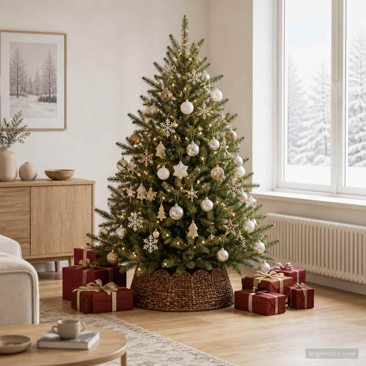 Christmas Tree Collar Round Brown Dia. 60 x 22 cm