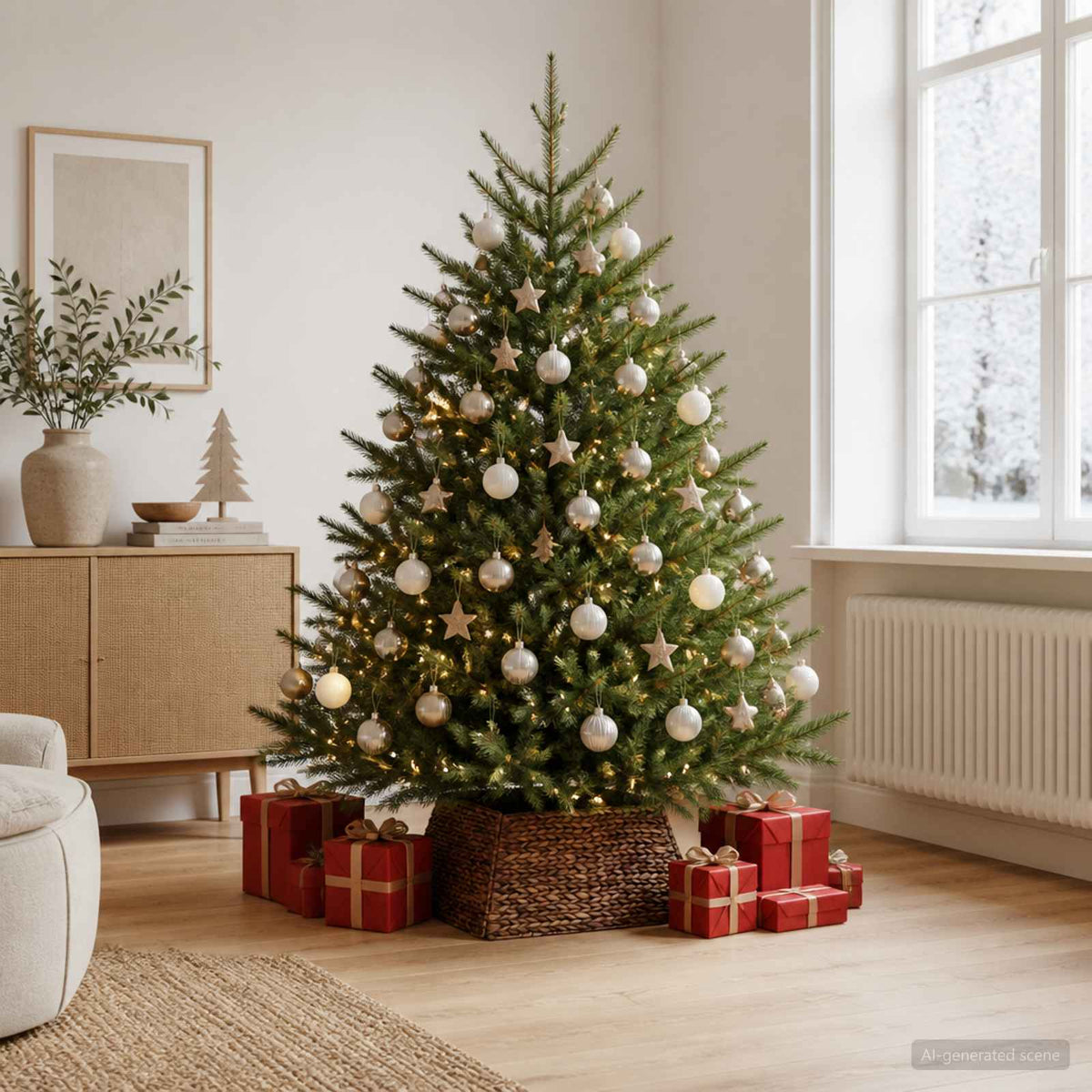 Christmas Tree Collar Square Brown 60 x 60 x 28 cm