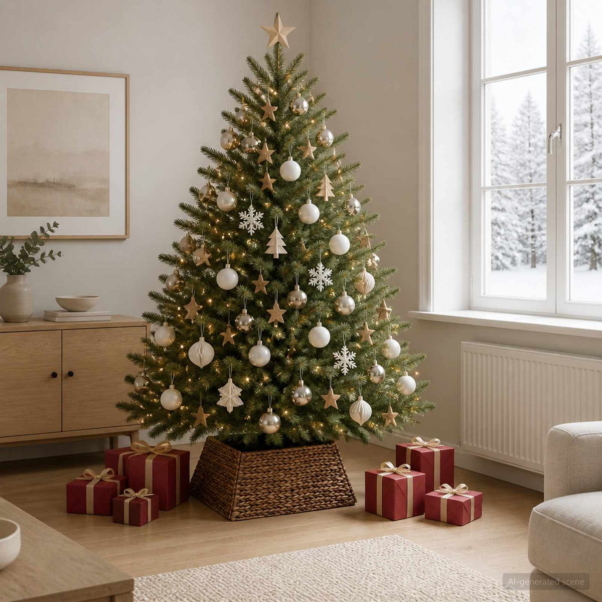 Christmas Tree Collar Square Brown 70 x 70 x 28 cm