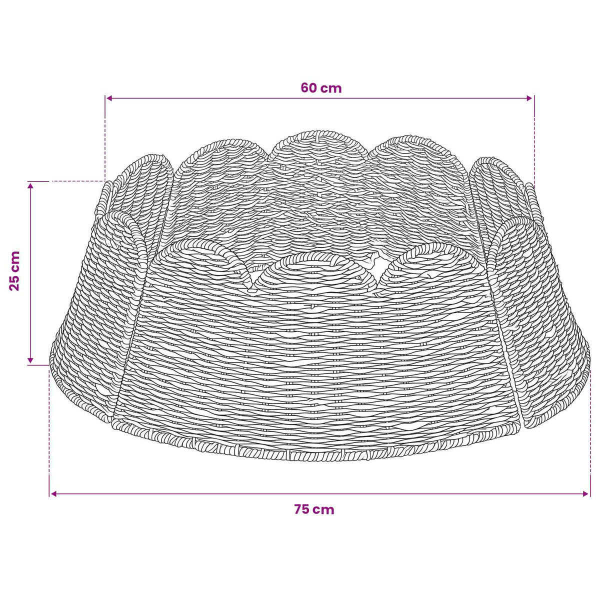 Christmas Tree Collar Round Natural Dia. 75 x 25 cm Seagrass