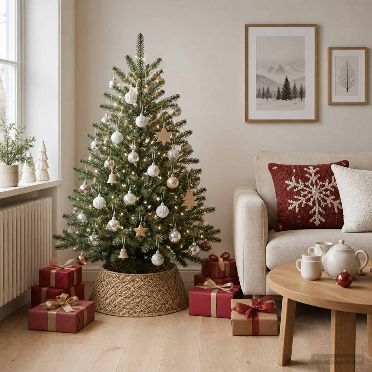 Christmas Tree Collar Round Natural Dia. 45 x 22 cm Seagrass