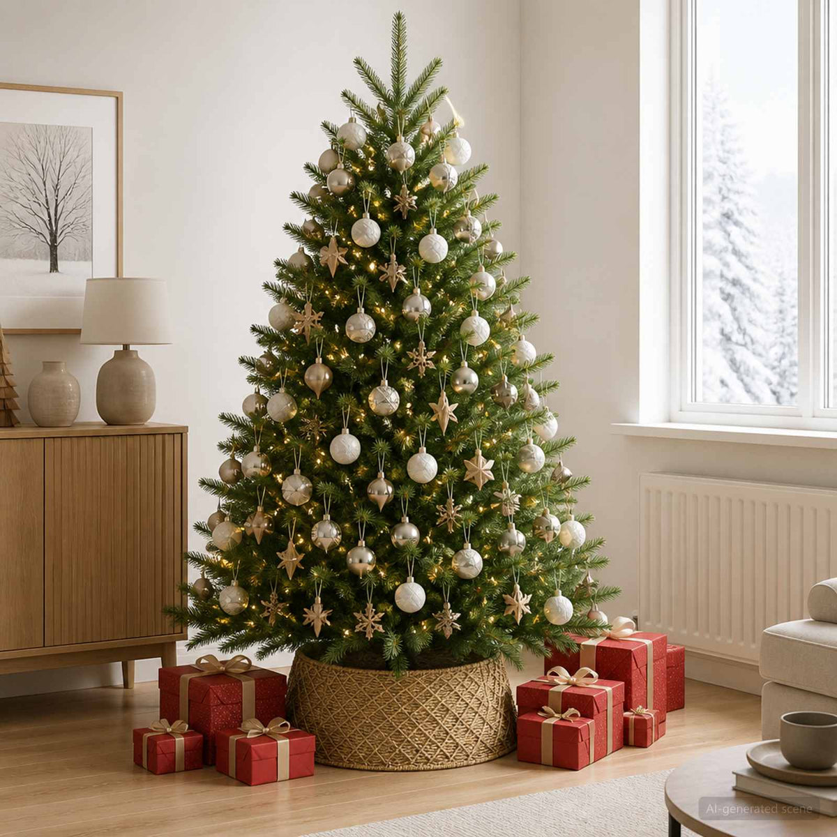 Christmas Tree Collar Round Natural Dia. 60 x 22 cm Seagrass