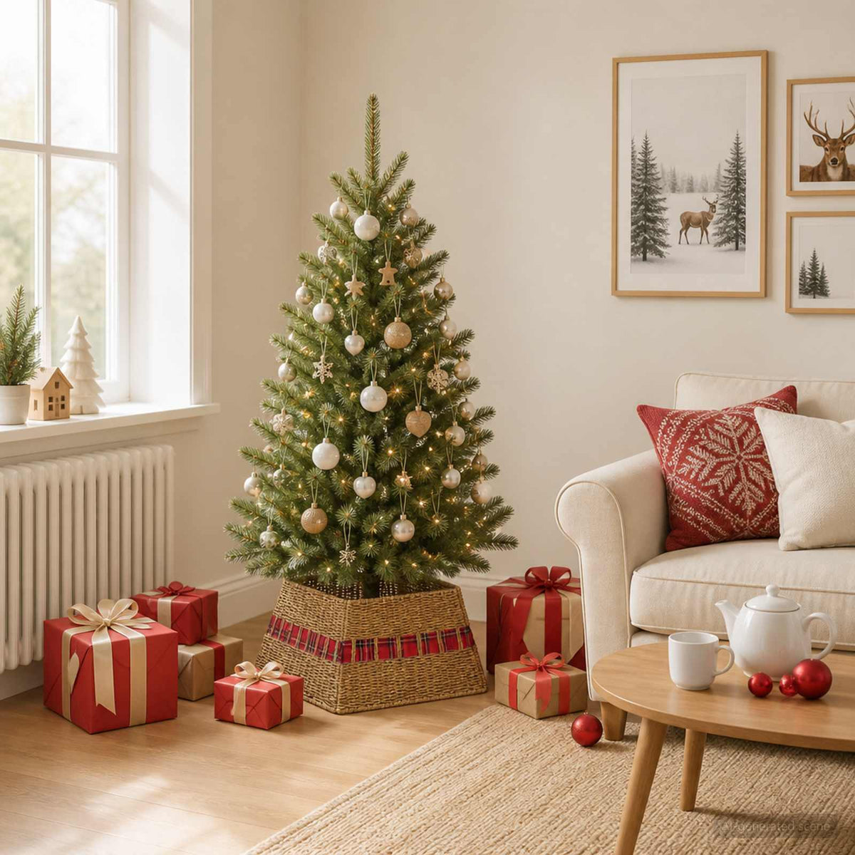 Christmas Tree Collar Square Natural 50 x 50 x 25 cm Seagrass