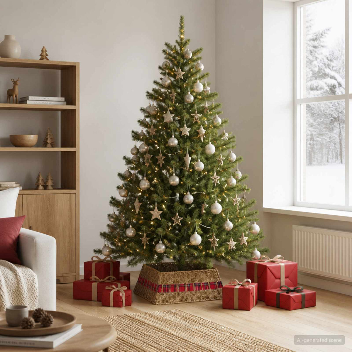 Christmas Tree Collar Square Natural 70 x 70 x 28 cm Seagrass