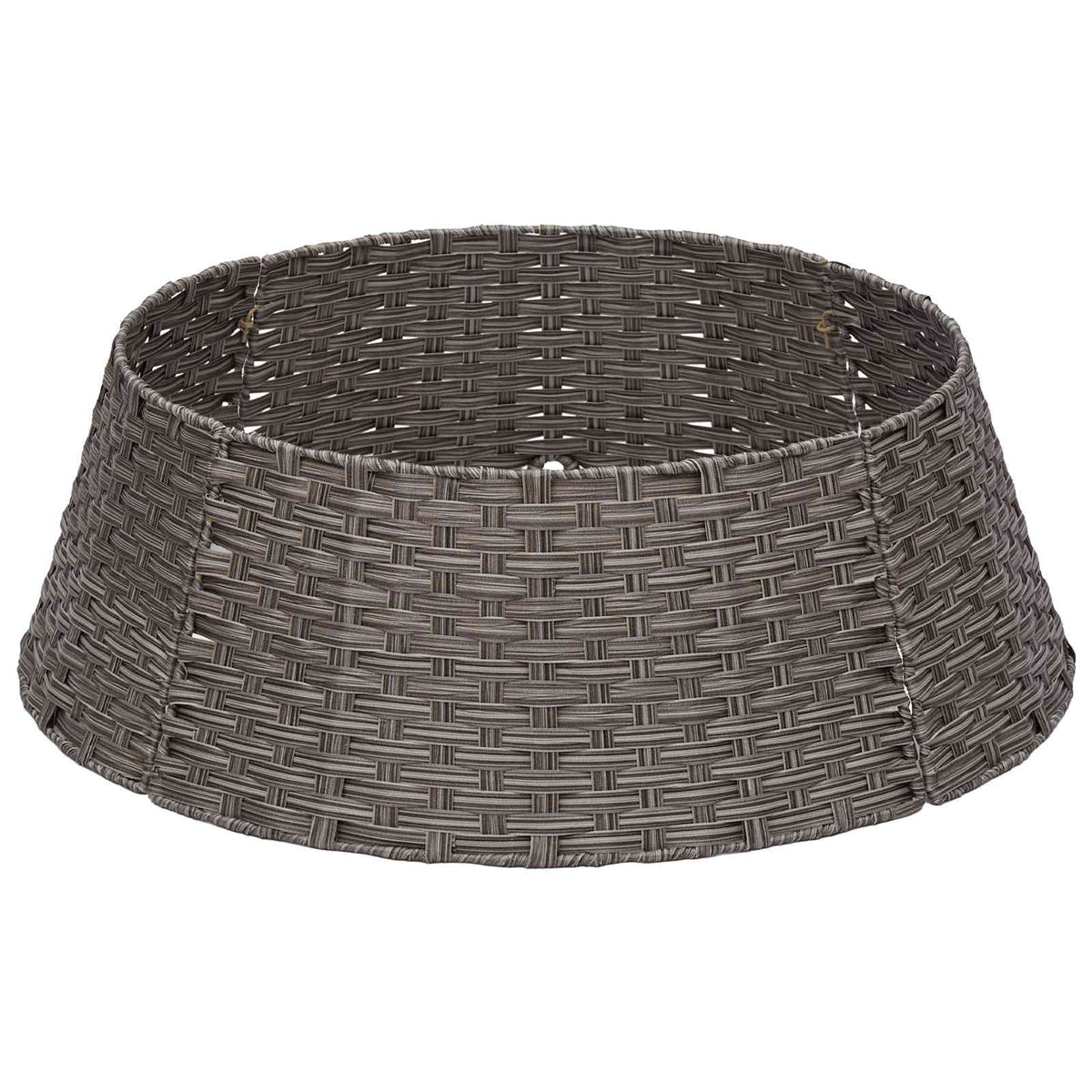Christmas Tree Collar Round Grey Dia. 90 x 28 cm Poly Rattan