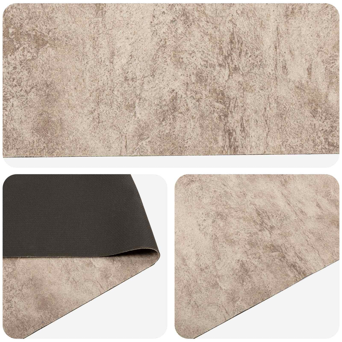 Kitchen Rug Beige Concrete 150 x 45 cm 100% Polyamide Washable