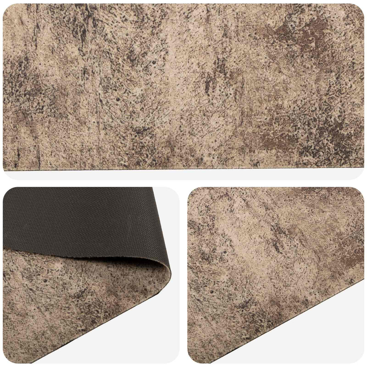 Kitchen Rug Brown Concrete 150 x 45 cm 100% Polyamide Washable