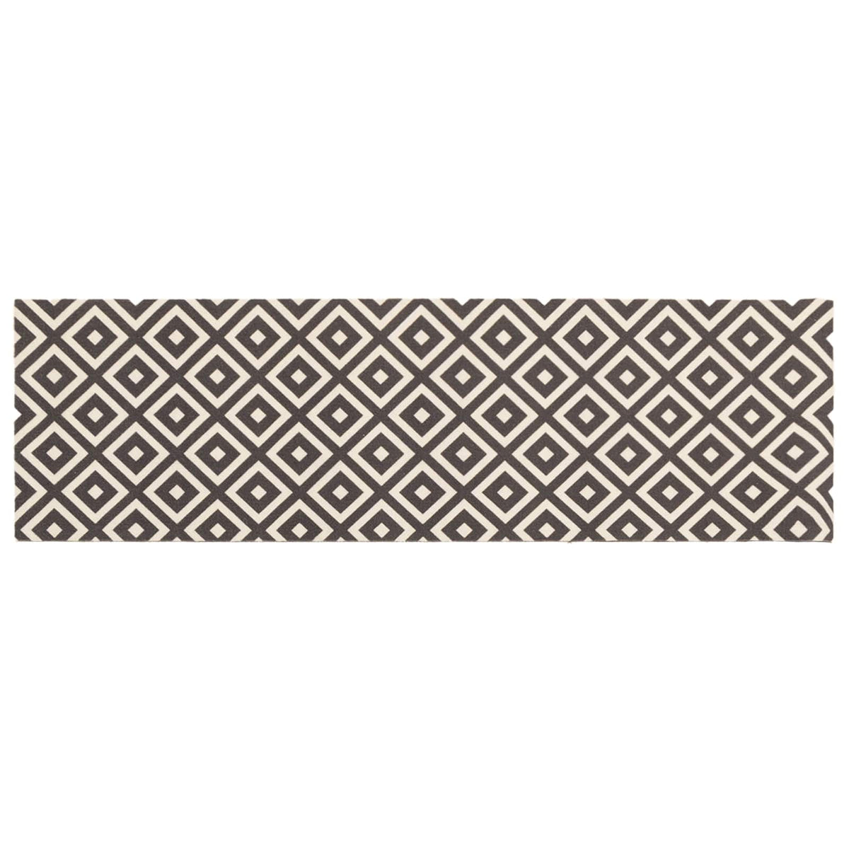 Kitchen Rug Grey and White Diamonds 300 x 60 cm 100% Polyamide