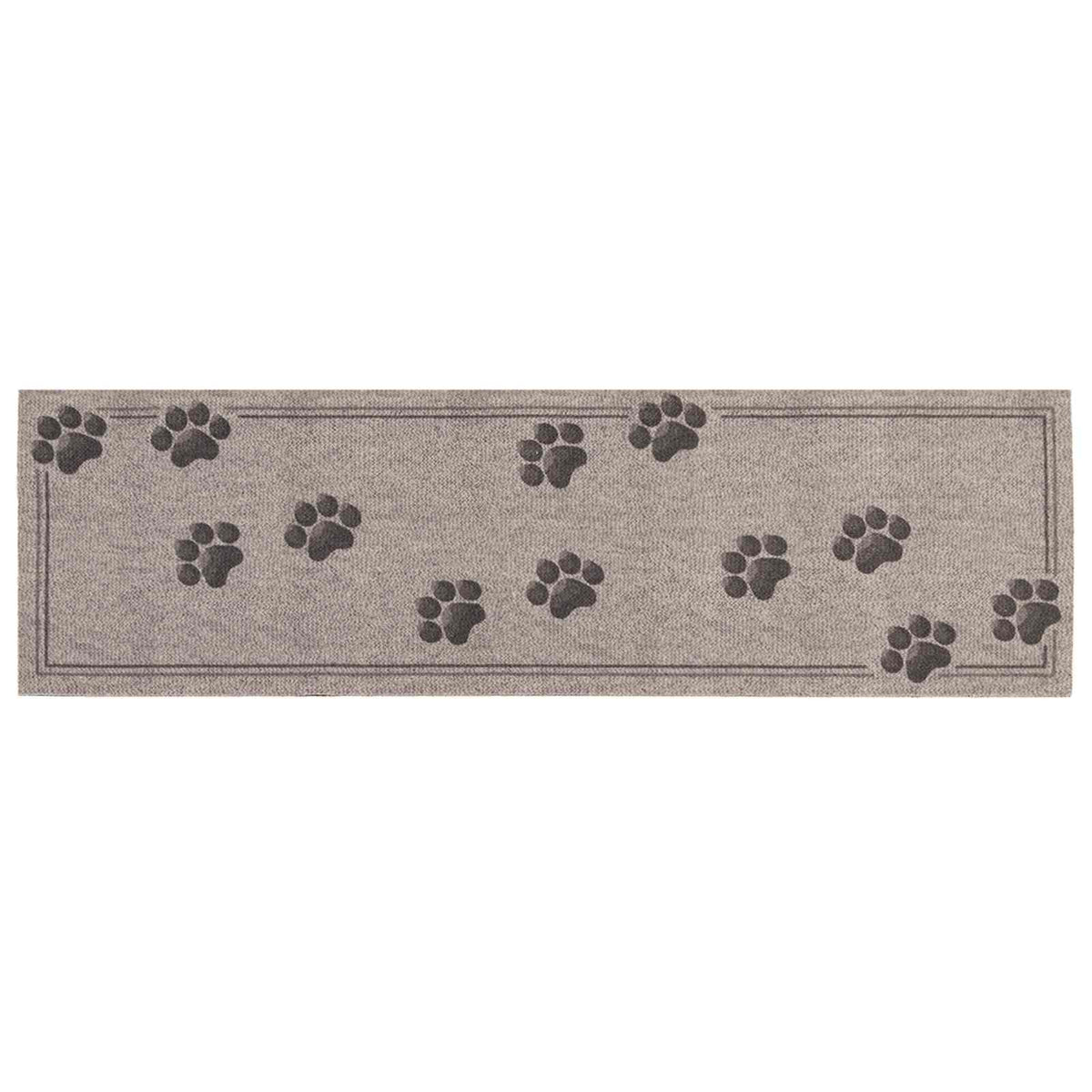 Kitchen Rug Grey Paws 150 x 45 cm 100% Polyamide Washable