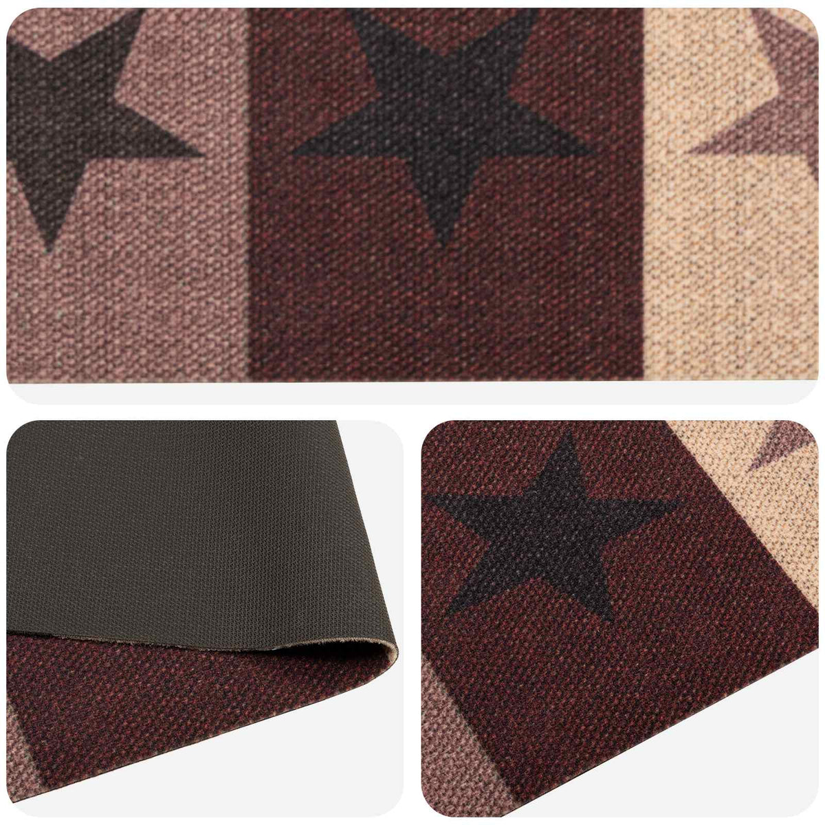 Kitchen Rug Red Stars 180 x 60 cm 100% Polyamide Washable