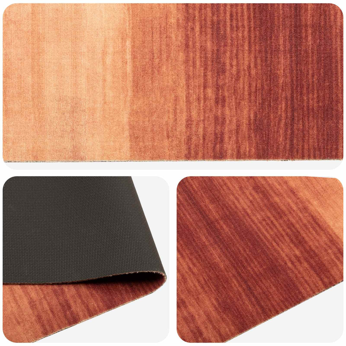 Kitchen Rug Orange Shade 150 x 45 cm 100% Polyamide Washable
