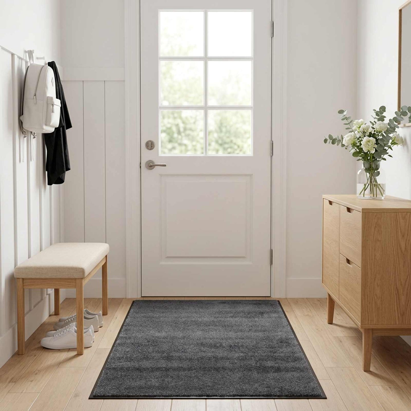 Doormat Light Grey 90 x 60 cm 100% Polyamide