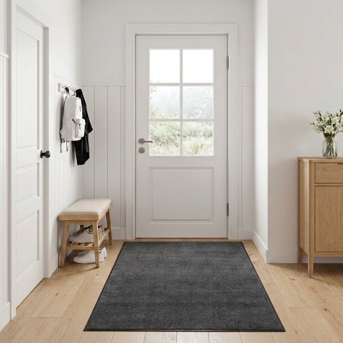 Doormat Light Grey 250 x 120 cm 100% Polyamide