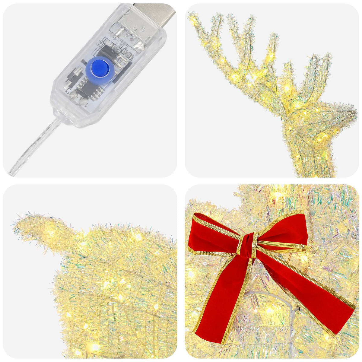 3D Christmas Reindeer LOVIISA 140 LEDs Warm White
