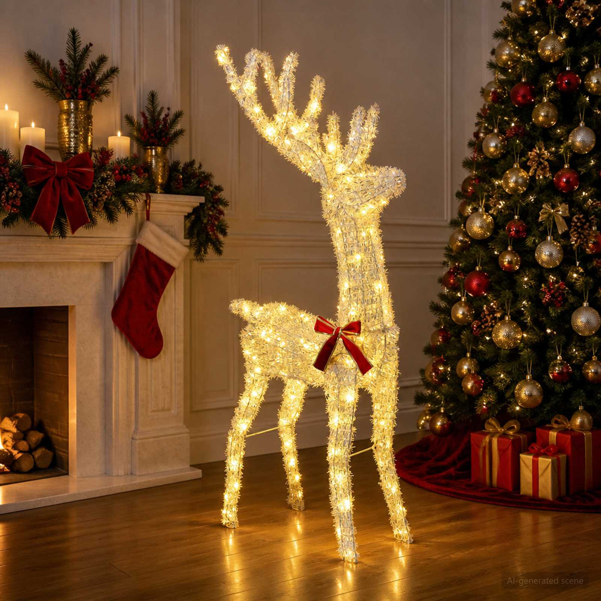 3D Christmas Reindeer LOVIISA 140 LEDs Warm White