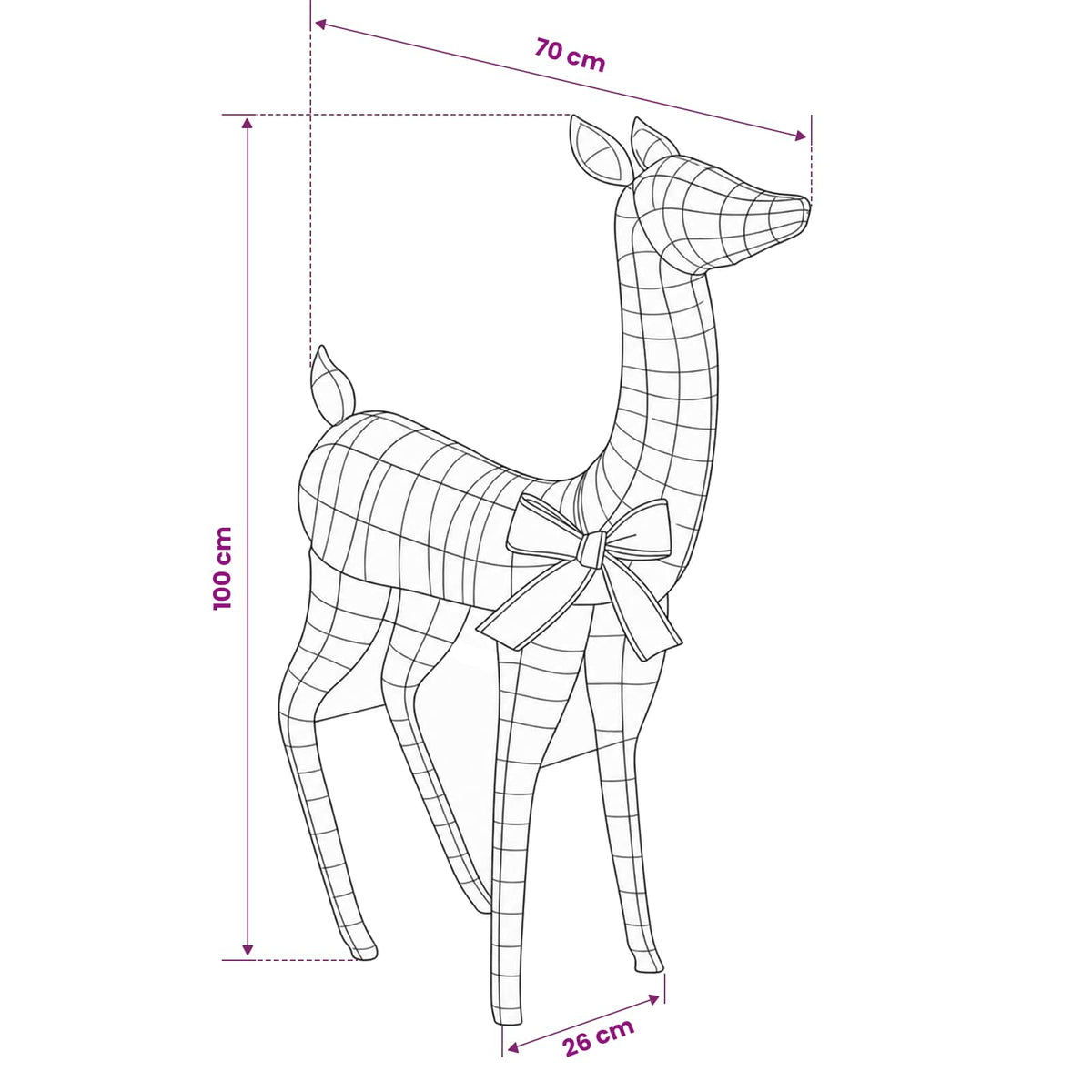 3D Christmas Reindeer LOVIISA 110 LEDs Warm White