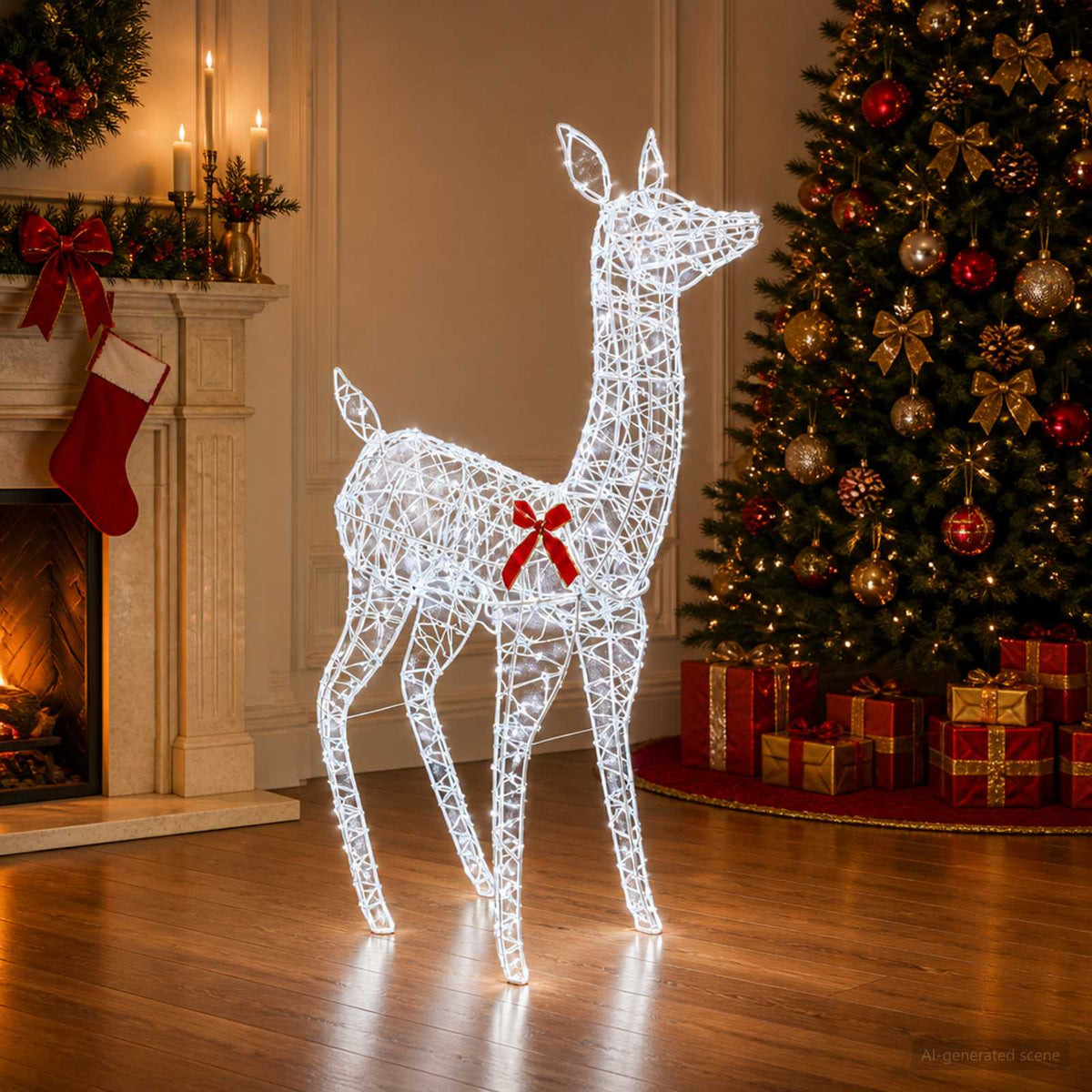 3D Christmas Reindeer LOVIISA 285 LEDs Cold White