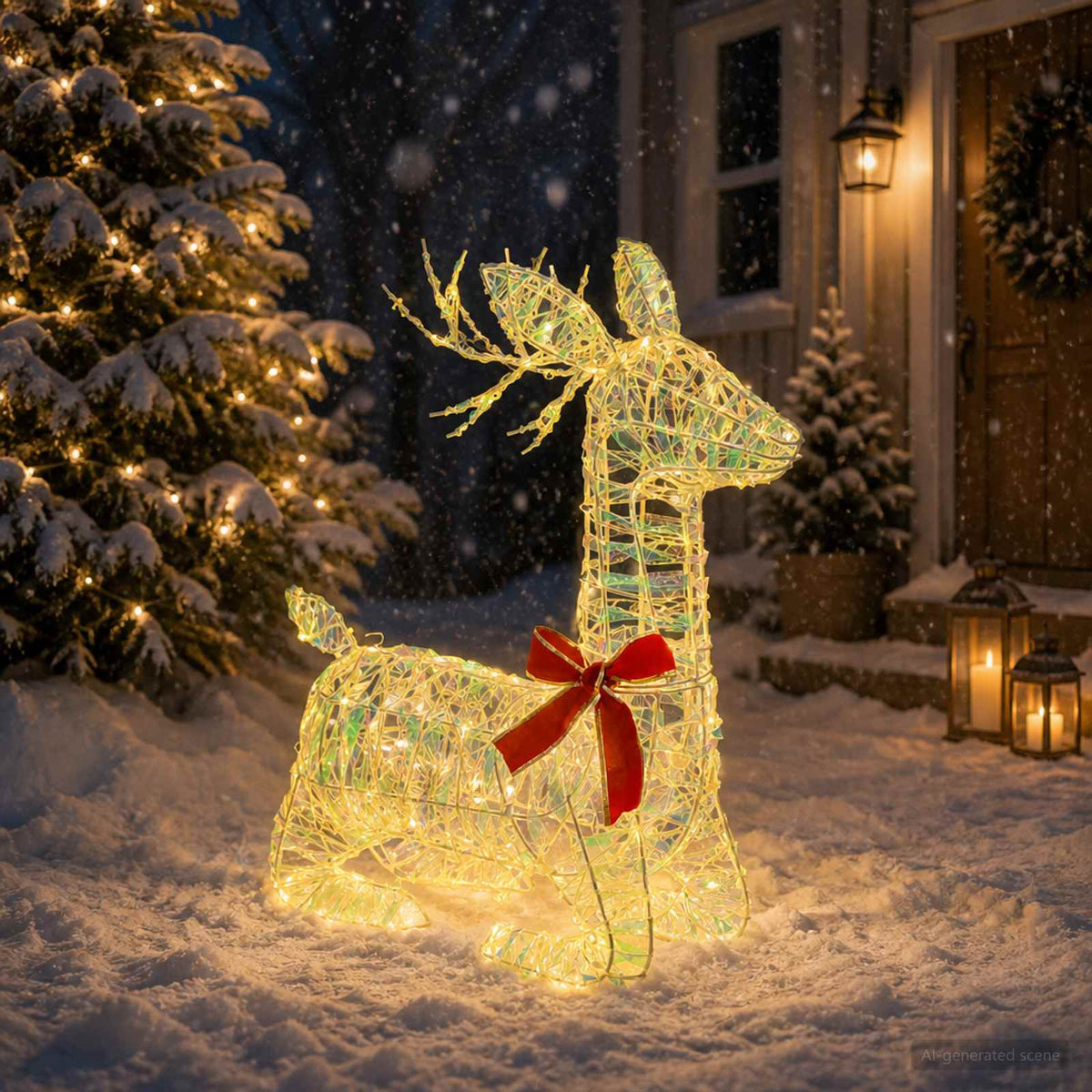 3D Christmas Reindeer LOVIISA 140 LEDs Warm White
