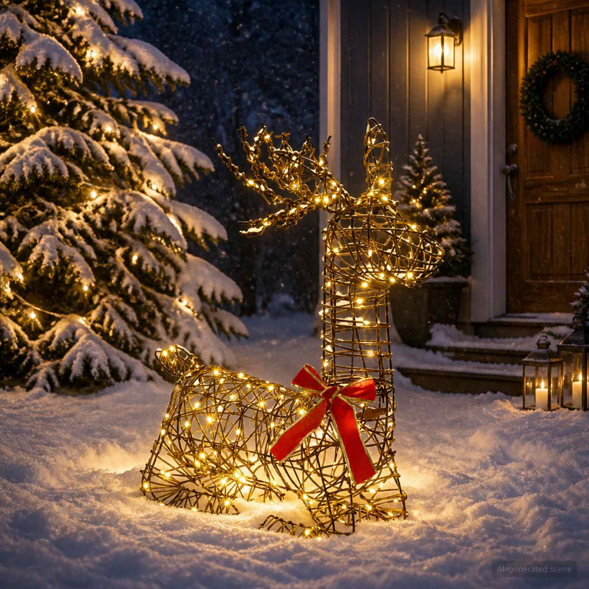 3D Christmas Reindeer LOVIISA 140 LEDs Warm White