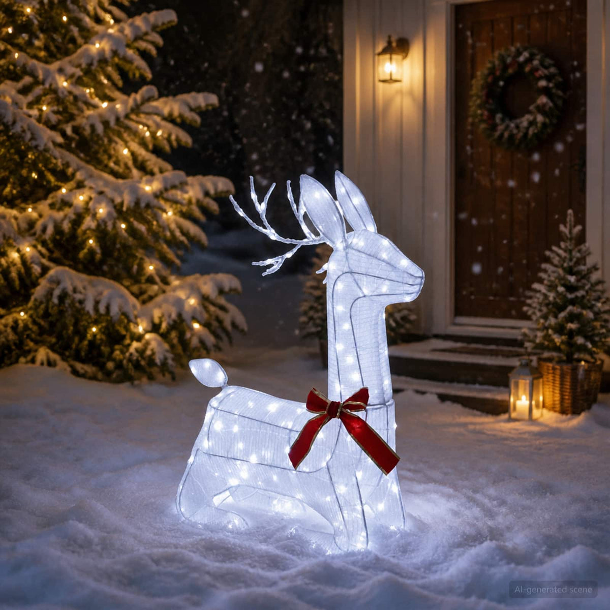 3D Christmas Reindeer LOVIISA 140 LEDs Cold White