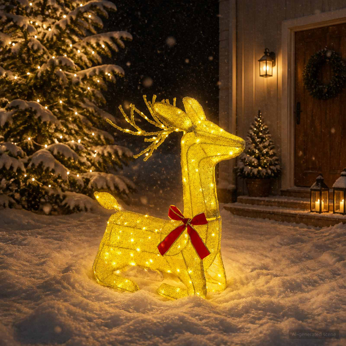 3D Christmas Reindeer LOVIISA 140 LEDs Warm White