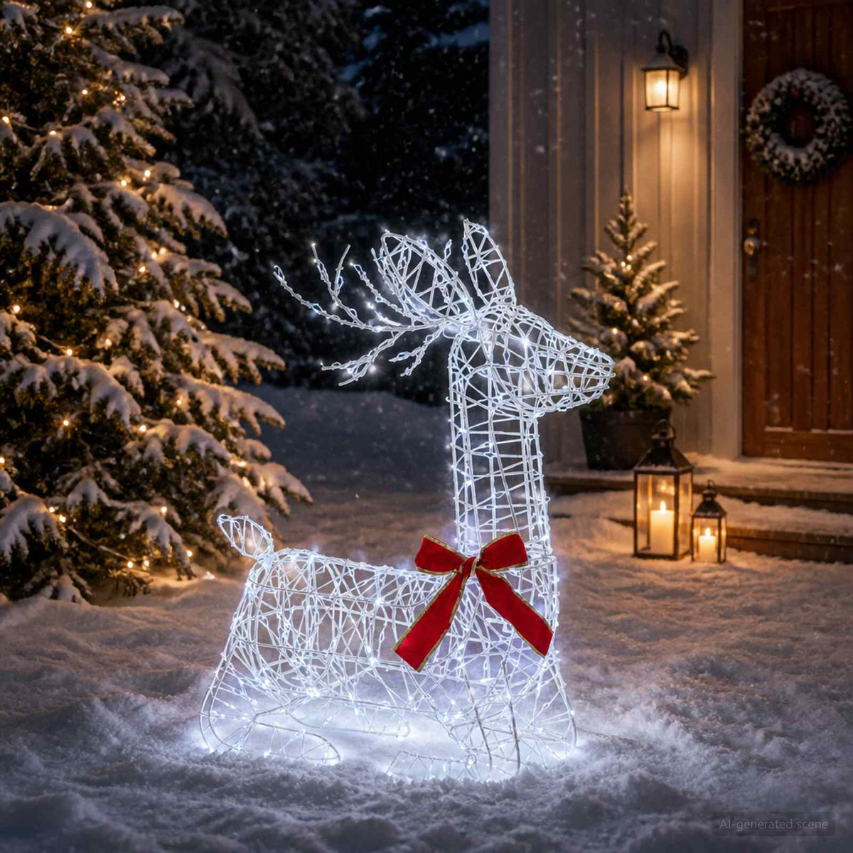 3D Christmas Reindeer LOVIISA 280 LEDs Cold White