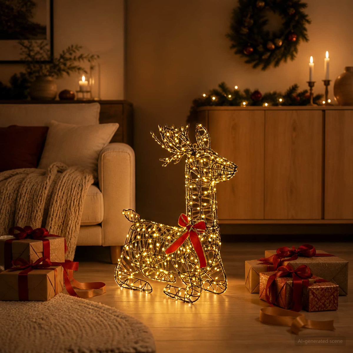 3D Christmas Reindeer LOVIISA 280 LEDs Warm White