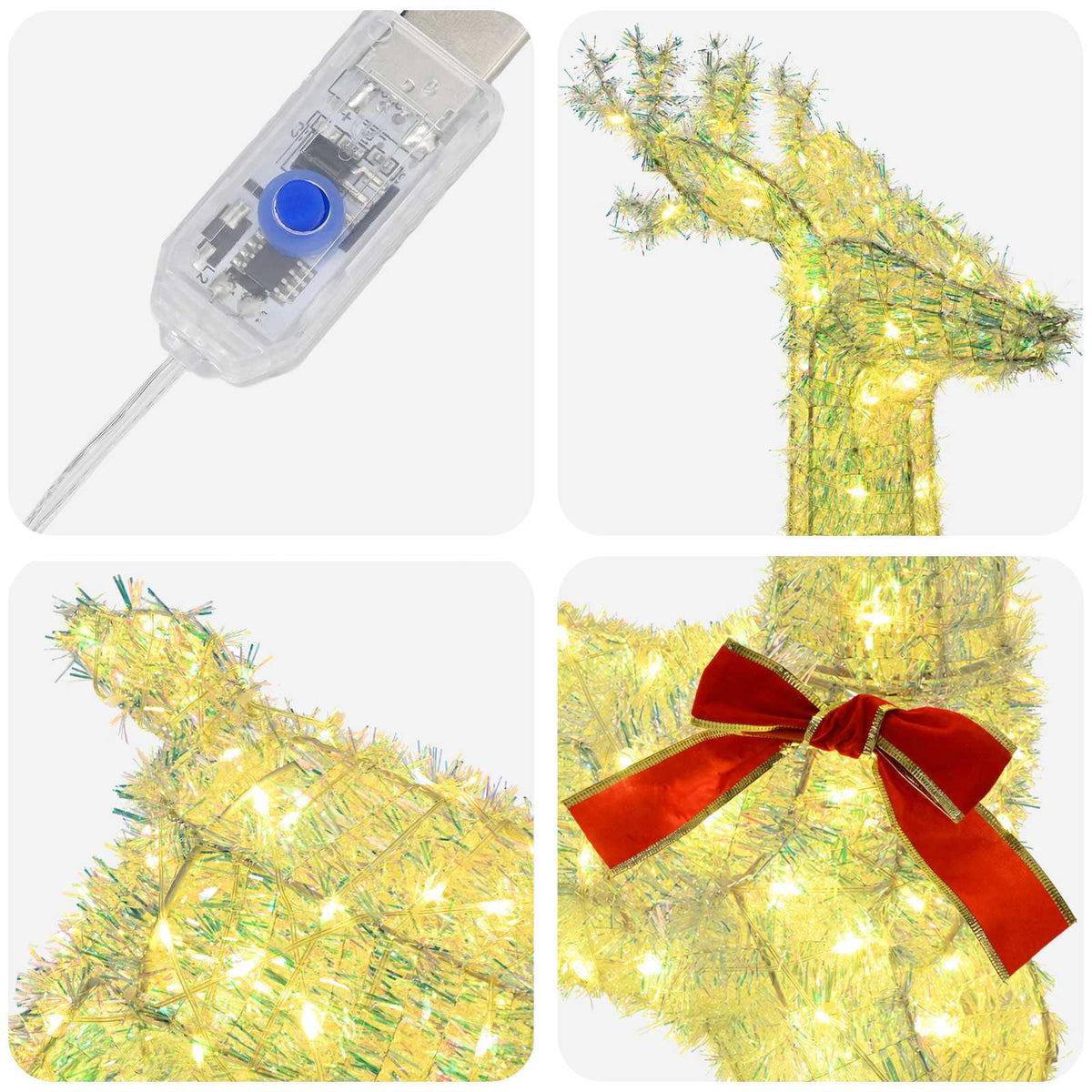 3D Christmas Reindeer LOVIISA 140 LEDs Warm White