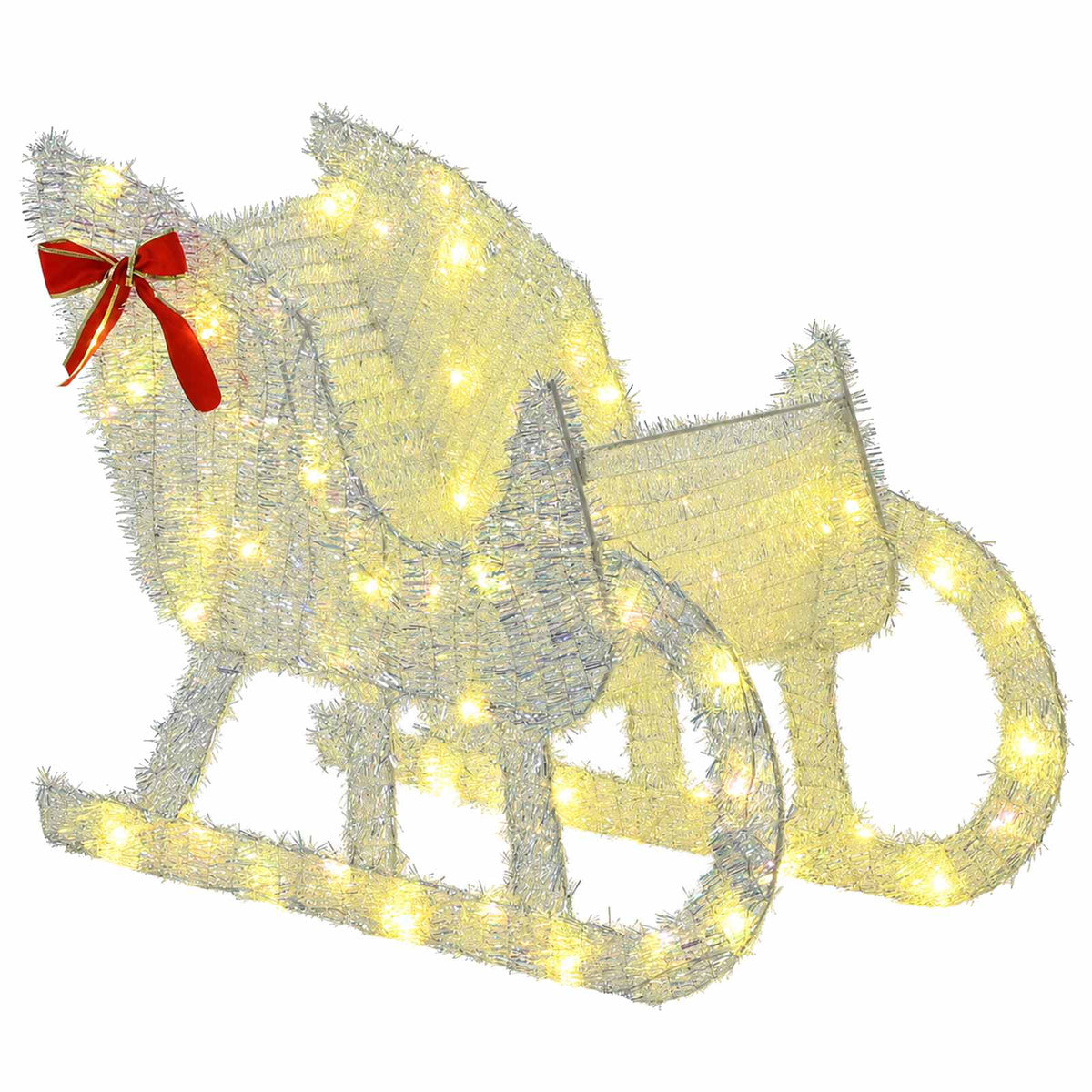 Reindeer Pull Sleigh LOVIISA 2 pcs 200 LEDs Warm White