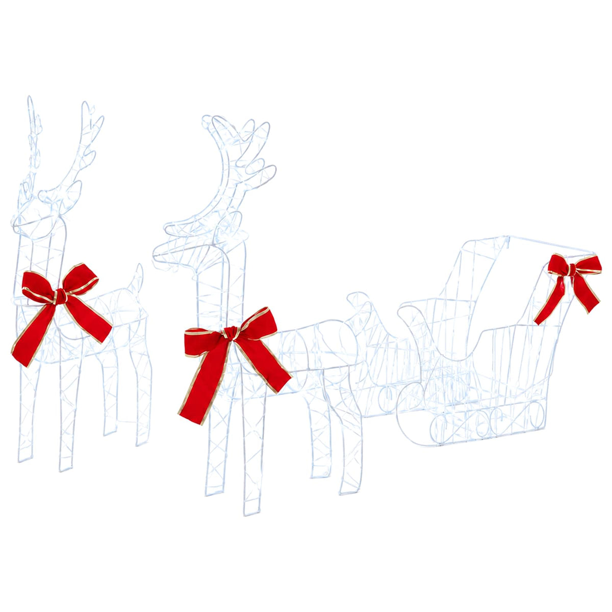 3D Christmas Reindeer with Sleigh LOVIISA 3 pcs 400 LEDs