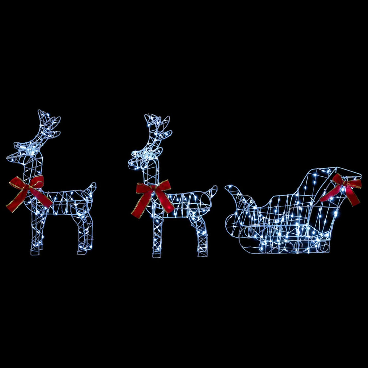 3D Christmas Reindeer with Sleigh LOVIISA 3 pcs 400 LEDs