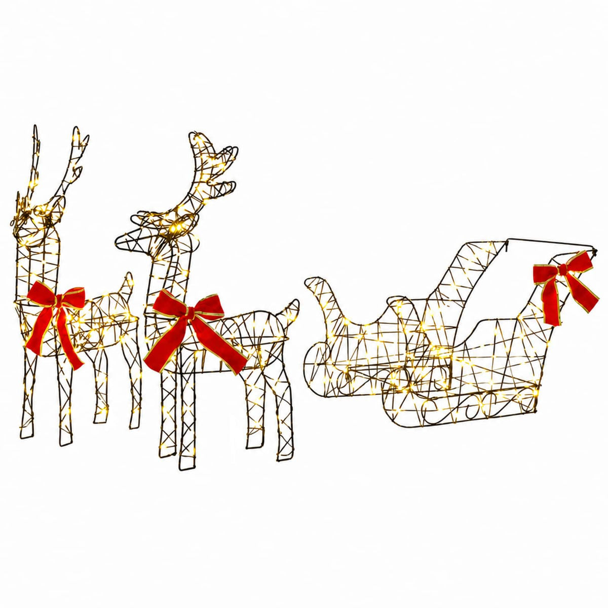 3D Christmas Reindeer with Sleigh LOVIISA 3 pcs 400 LEDs