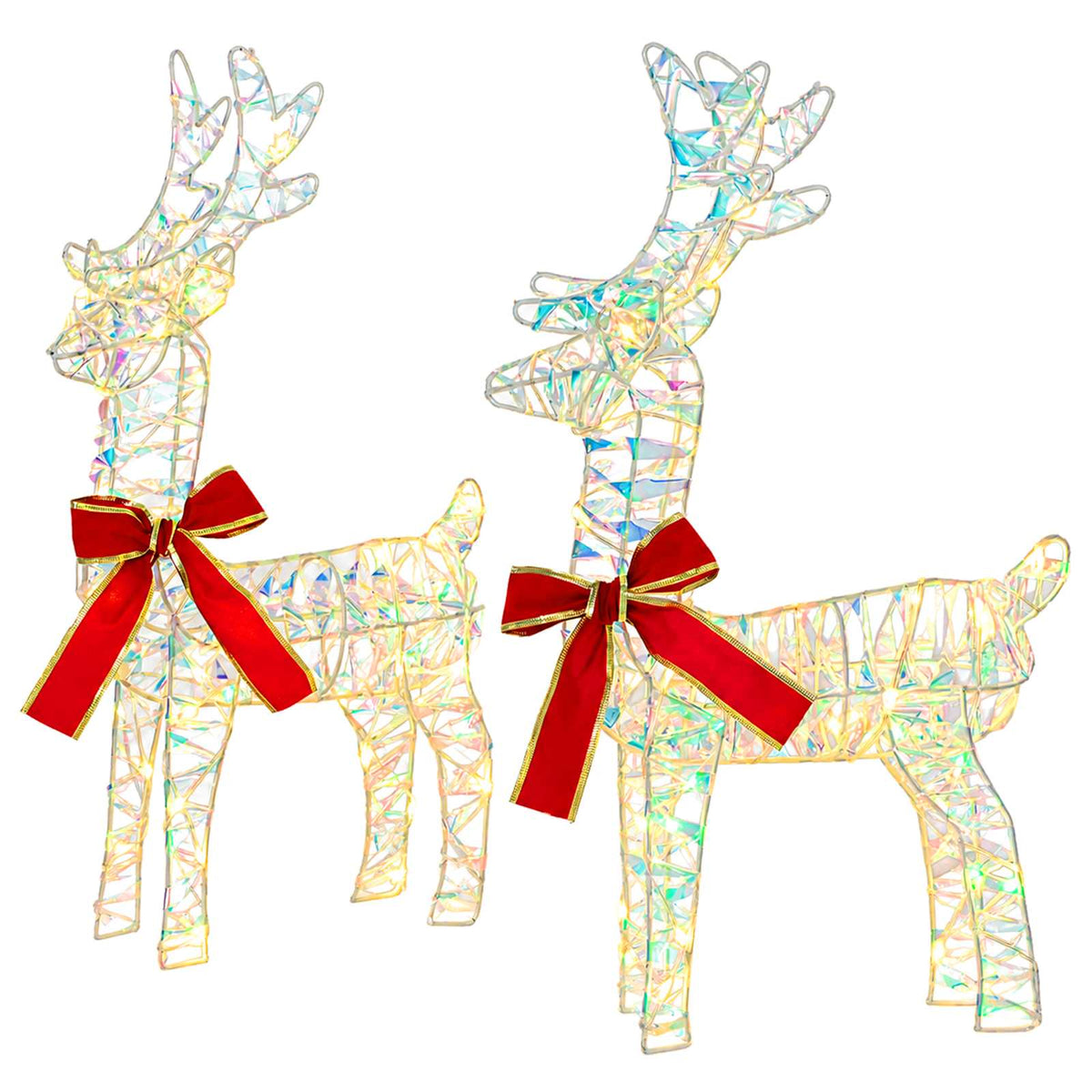 3D Christmas Reindeer LOVIISA 2 pcs 80 LEDs Warm White