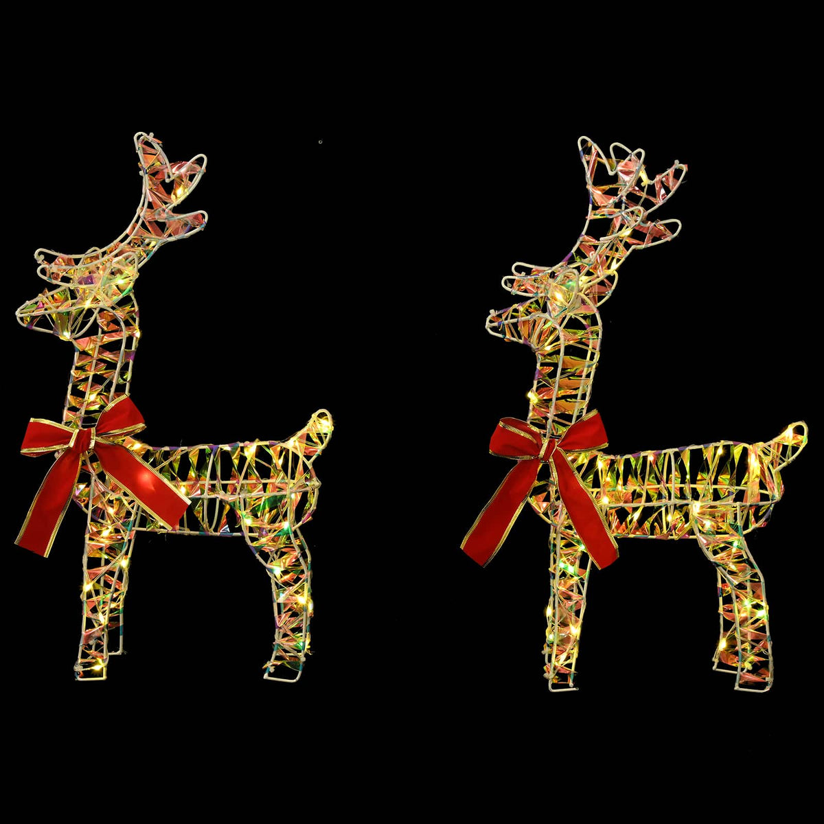 3D Christmas Reindeer LOVIISA 2 pcs 80 LEDs Warm White