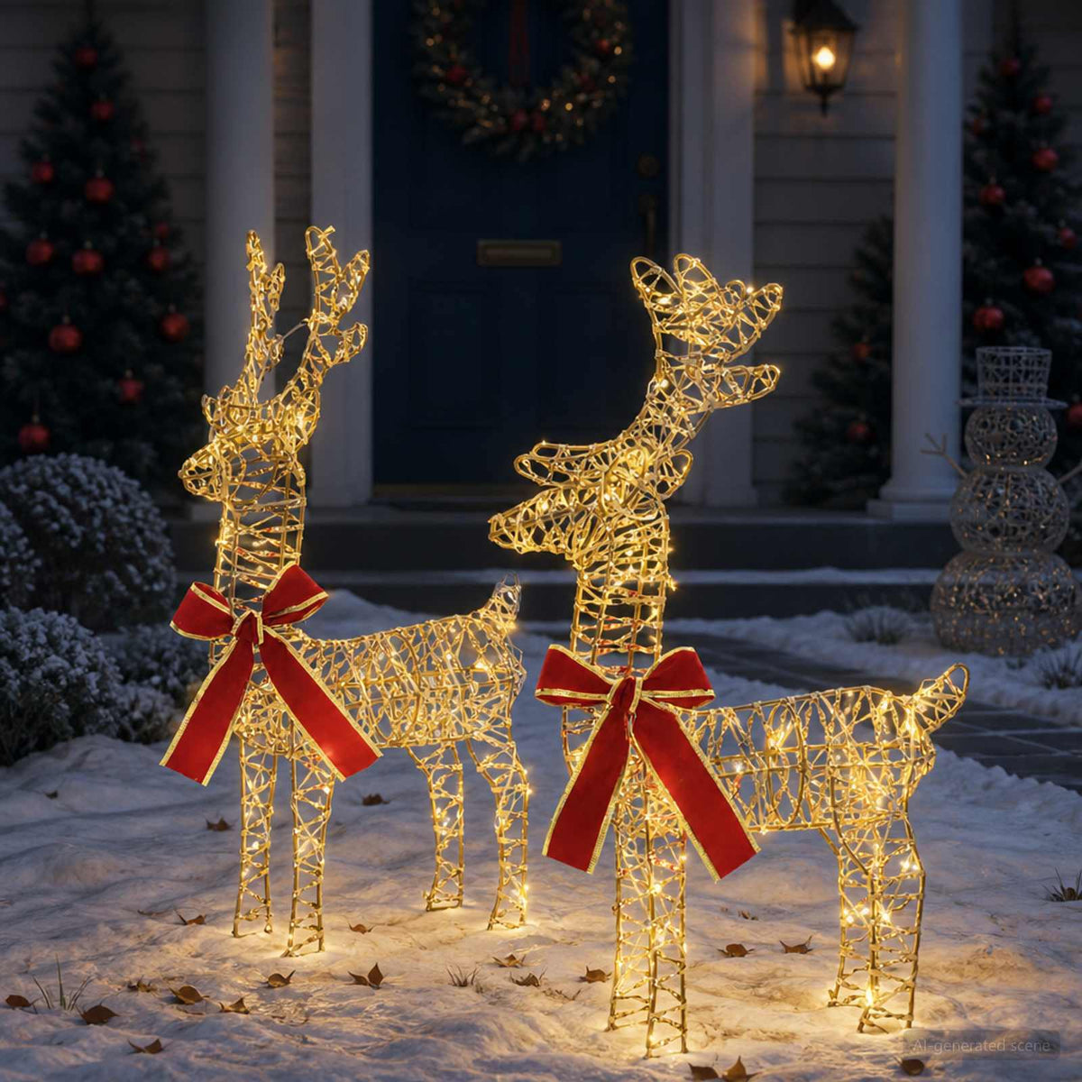 3D Christmas Reindeer LOVIISA 2 pcs 80 LEDs Warm White