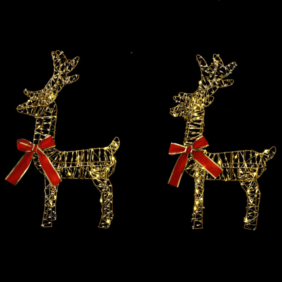 3D Christmas Reindeer LOVIISA 2 pcs 80 LEDs Warm White