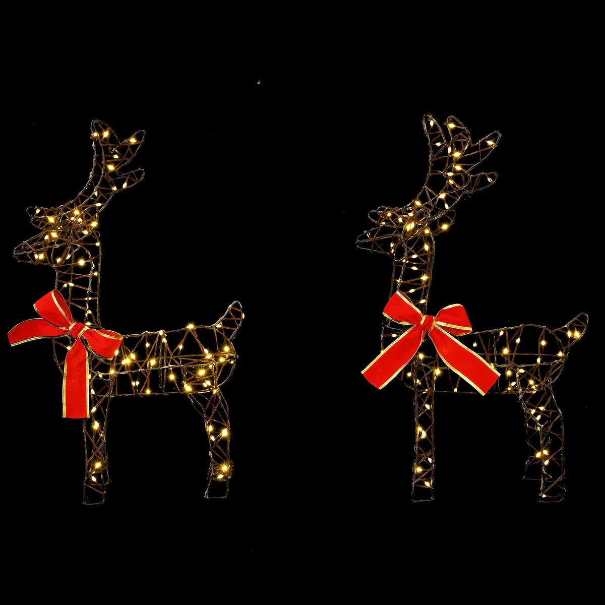 3D Christmas Reindeer LOVIISA 2 pcs 180 LEDs Warm White