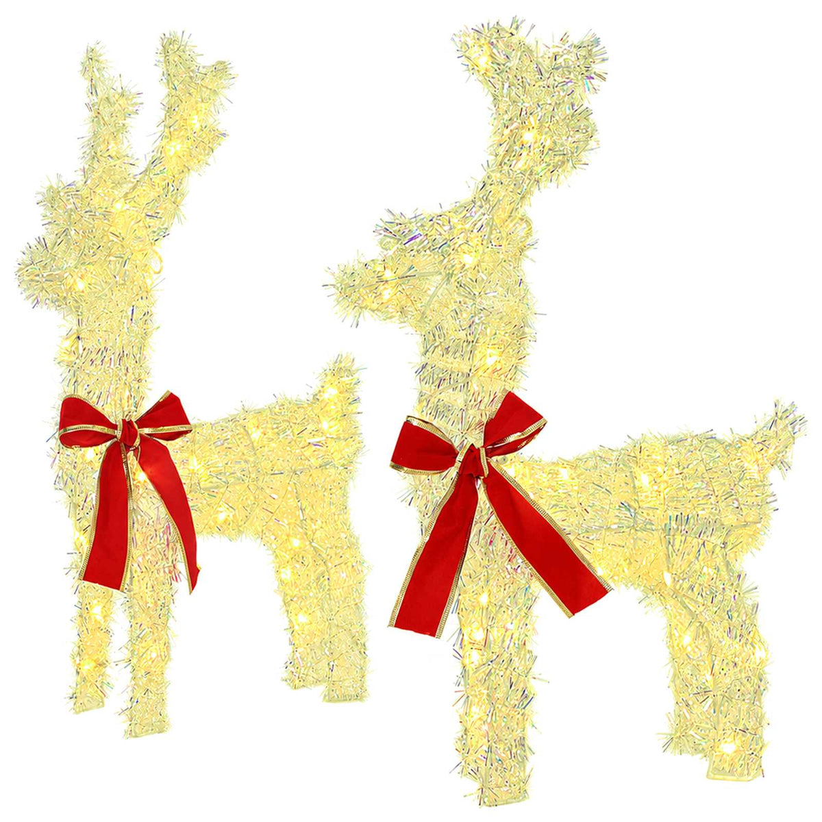 3D Christmas Reindeer LOVIISA 2 pcs 80 LEDs Warm White