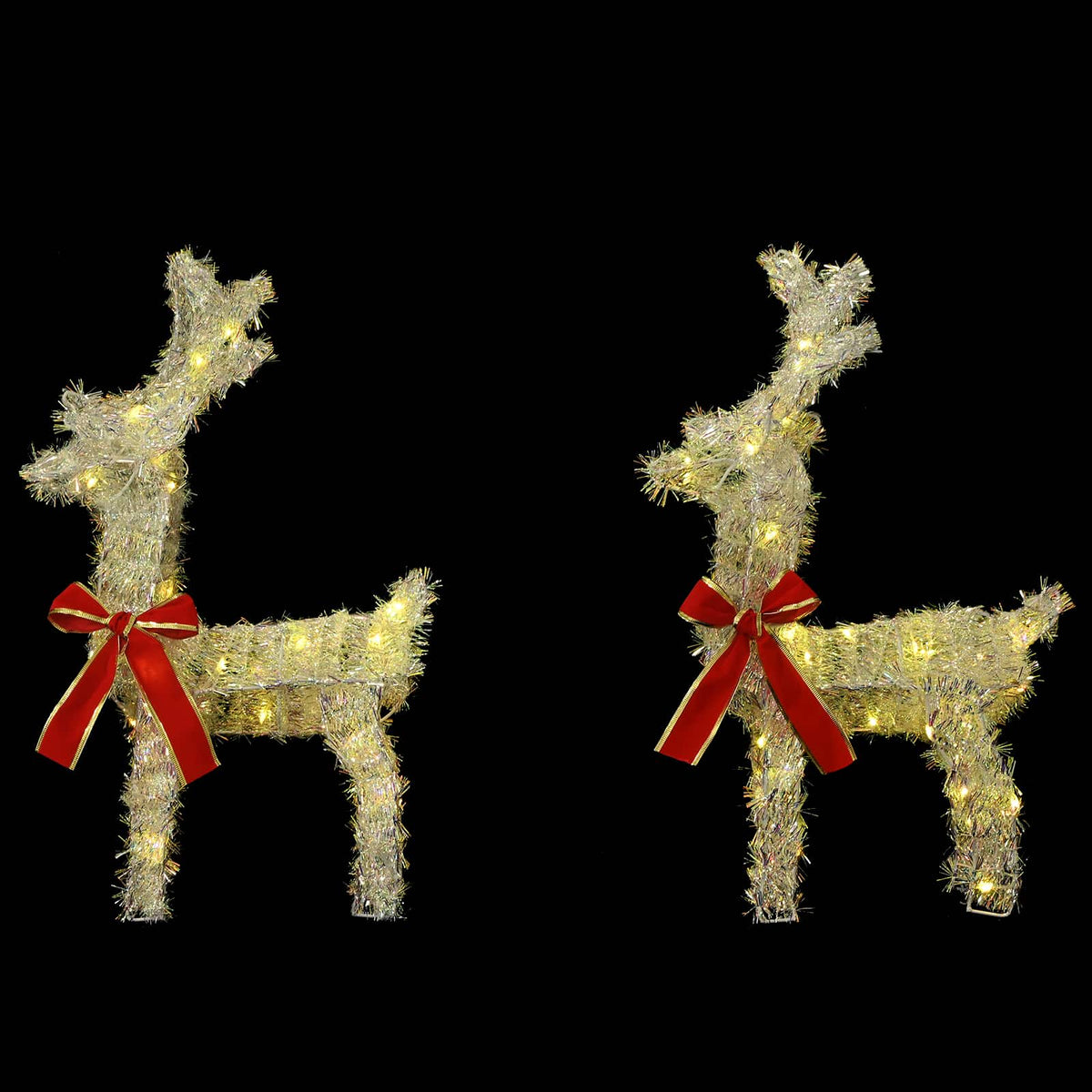3D Christmas Reindeer LOVIISA 2 pcs 80 LEDs Warm White