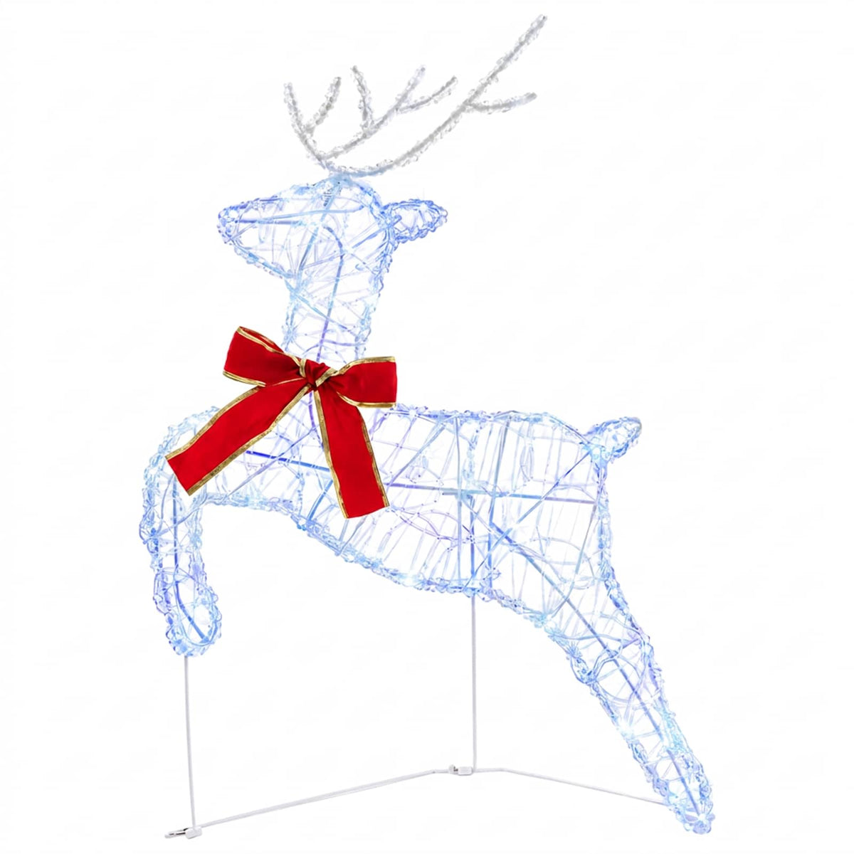 Christmas Reindeer with Sleigh 3 pcs 60 LEDs Blue