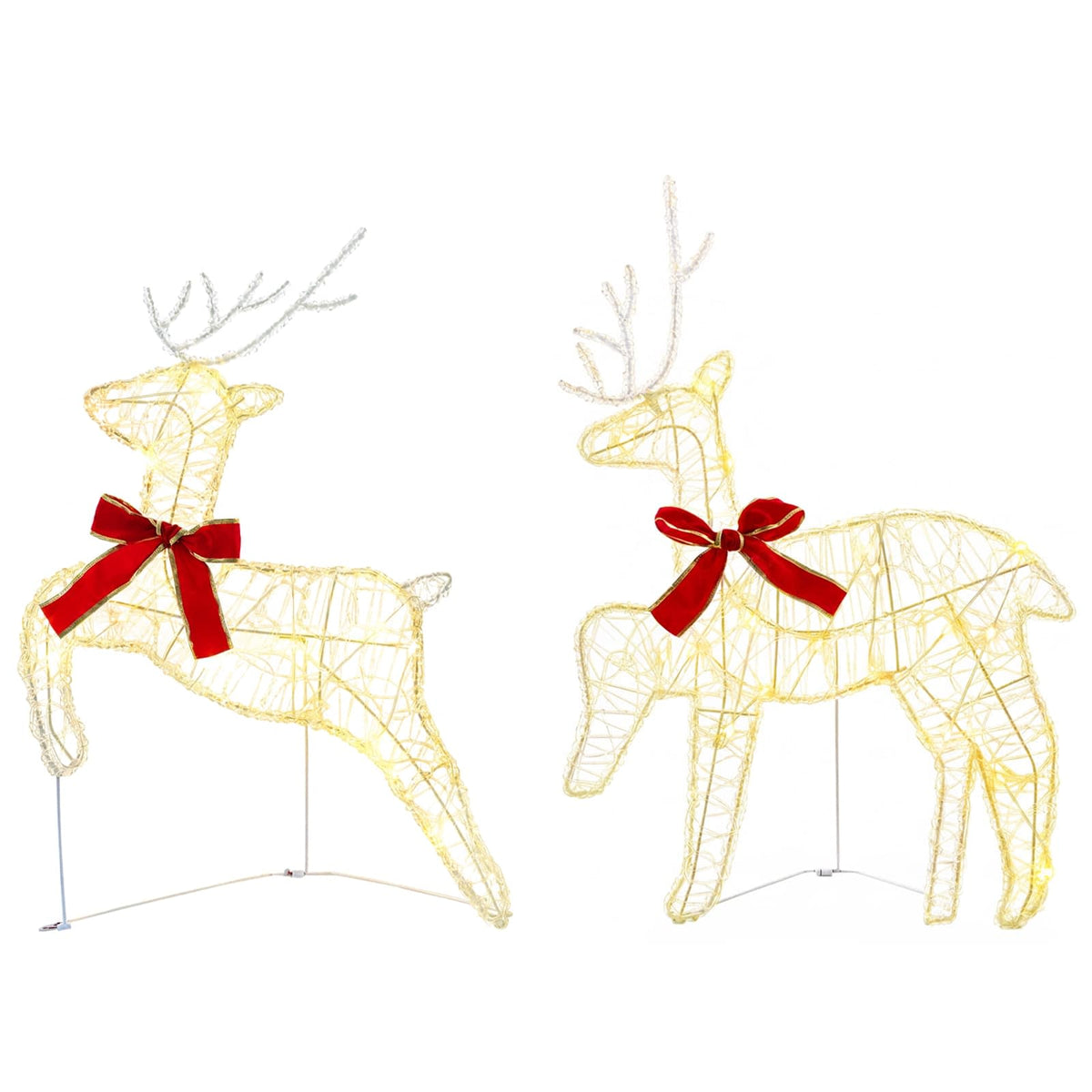 Christmas Reindeer 2 pcs 40 LEDs Warm White 43 x 19 x 65 cm