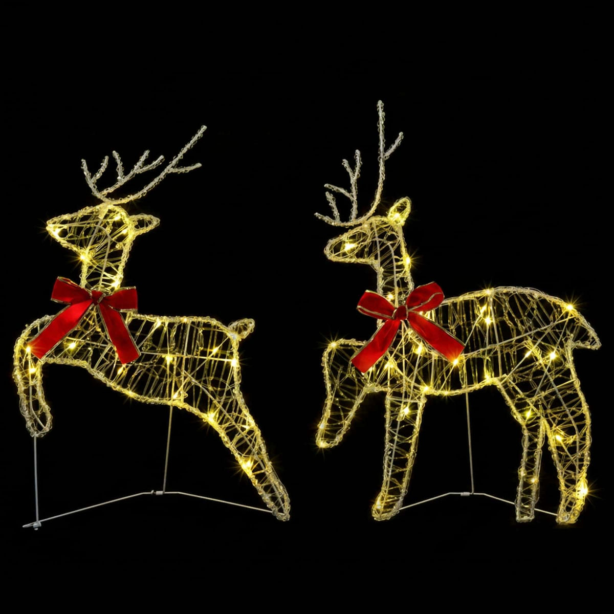Christmas Reindeer 2 pcs 40 LEDs Warm White 43 x 19 x 65 cm
