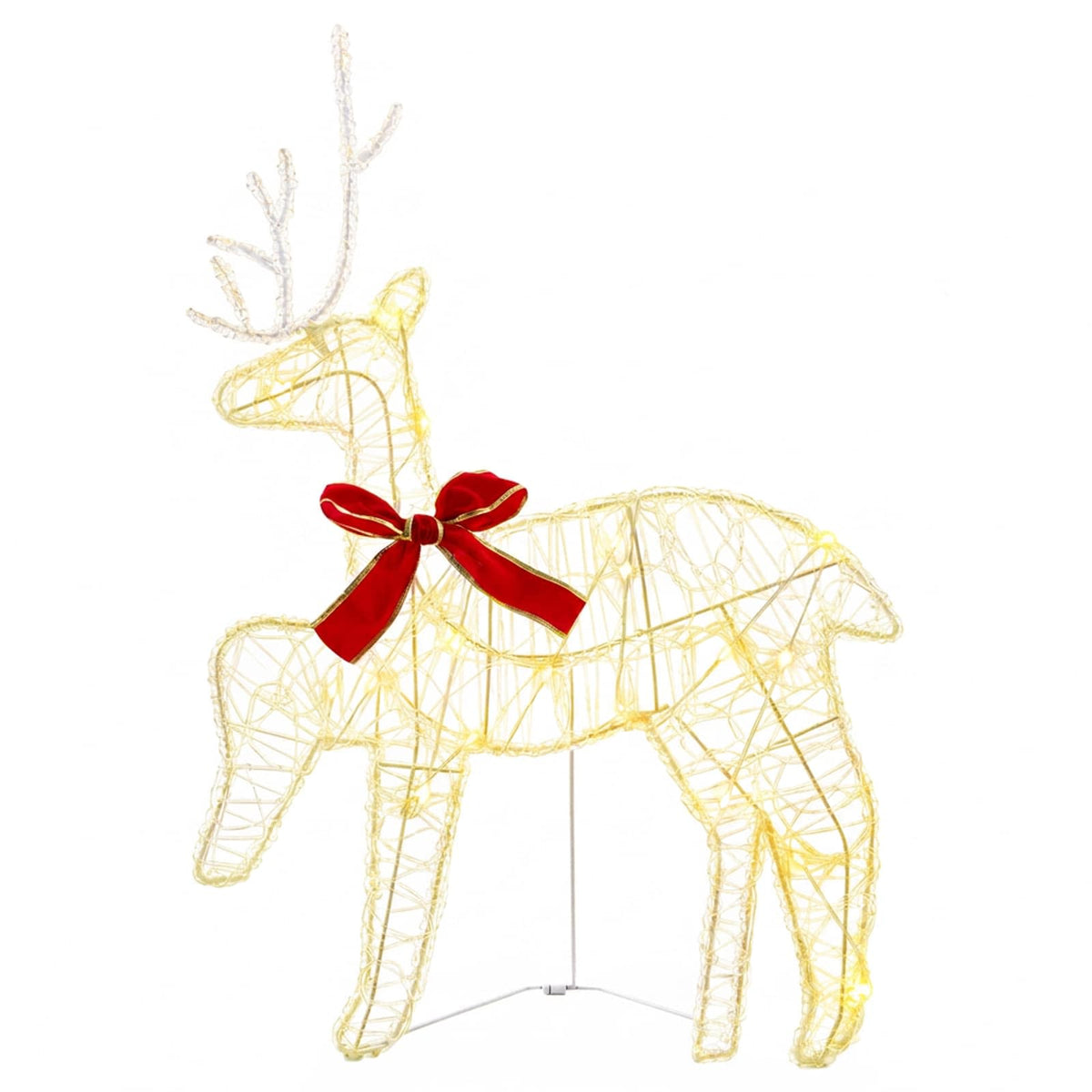 Christmas Reindeer 2 pcs 40 LEDs Warm White 43 x 19 x 65 cm