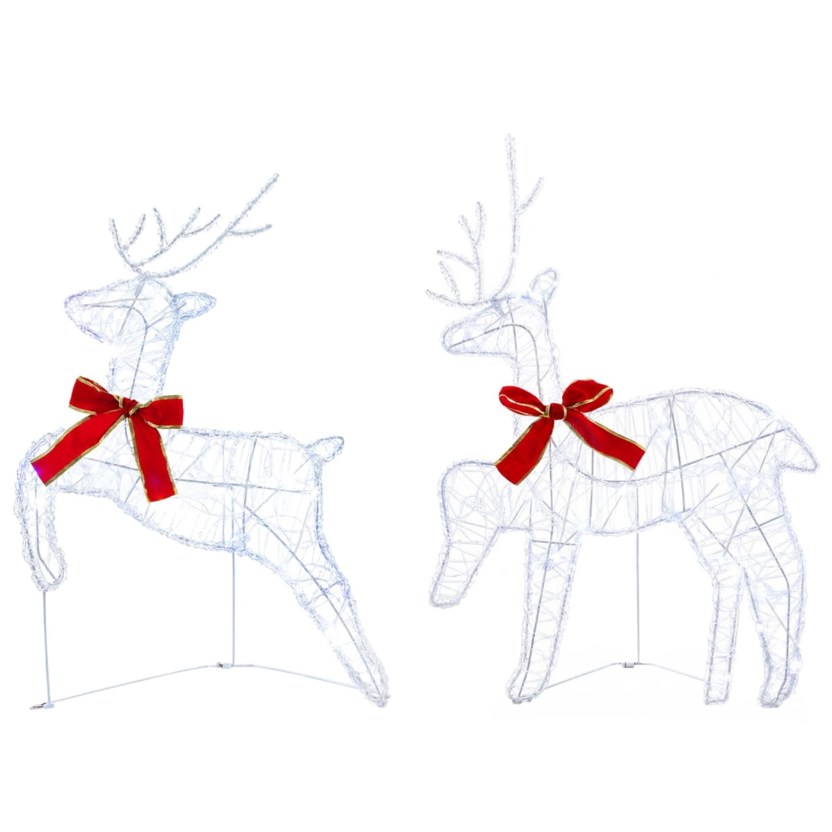 Christmas Reindeer 2 pcs 40 LEDs Cold White 43 x 19 x 65 cm