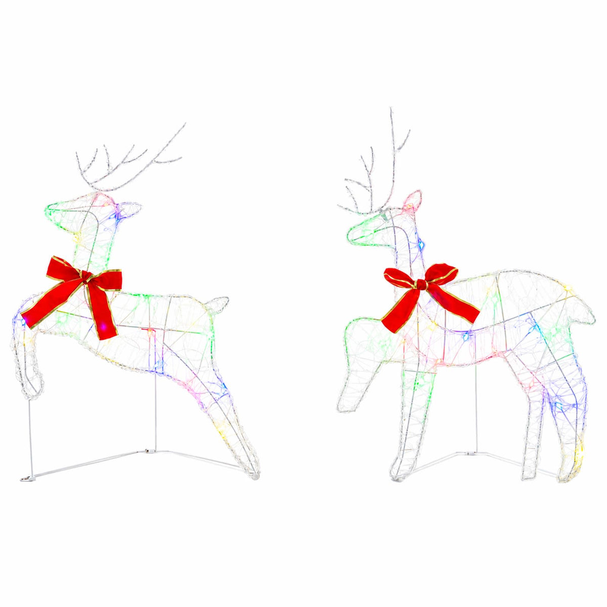 Christmas Reindeer 2 pcs 40 LEDs Multicolour 43 x 19 x 65 cm