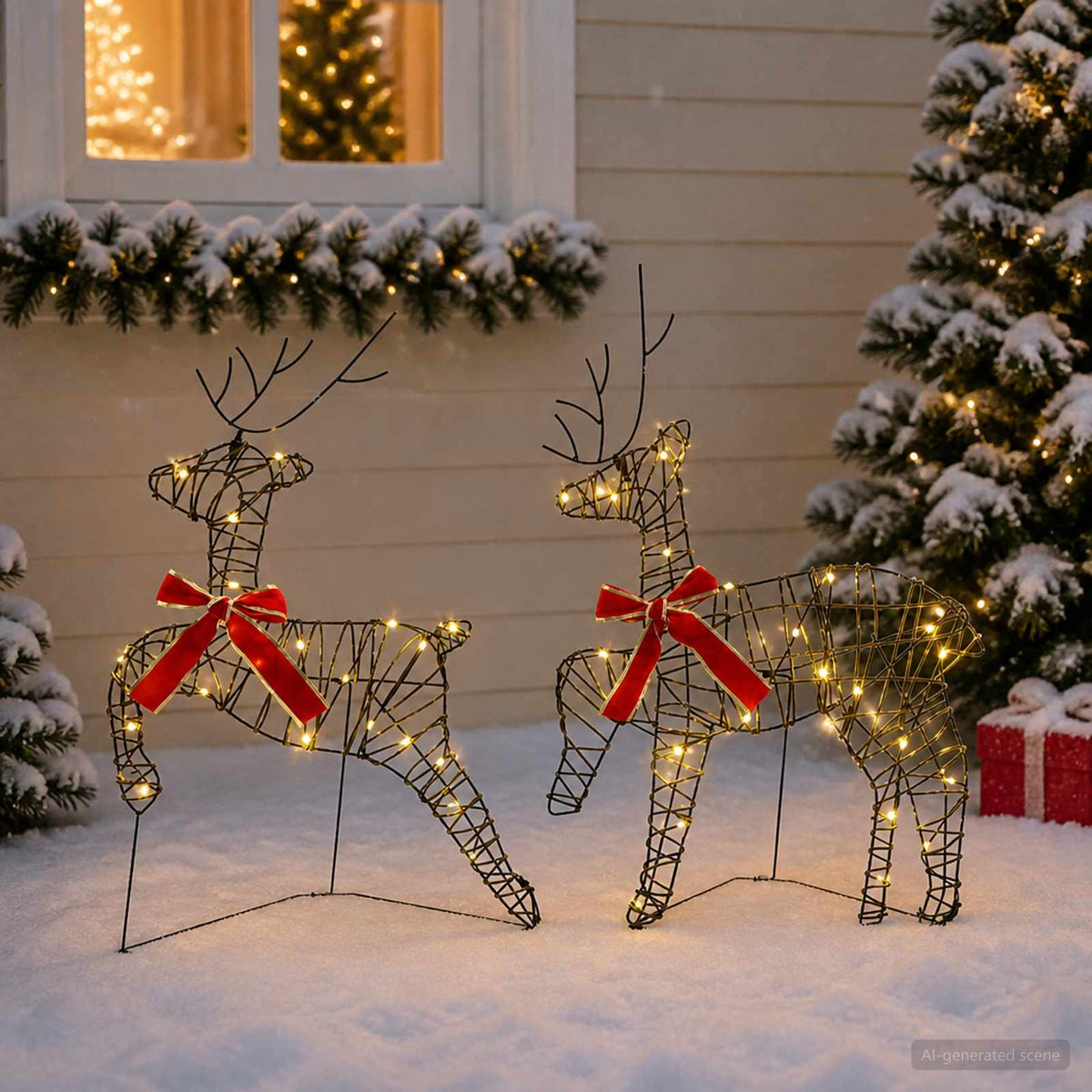 Christmas Reindeer 2 pcs 40 LEDs Warm White