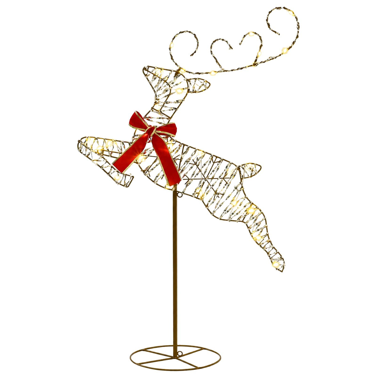 Christmas Reindeer with Sleigh 3 pcs 72 LEDs Warm White