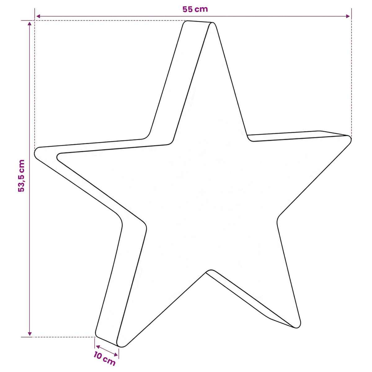 3D Christmas Star 120 LEDs Warm White 55 x 53.5 x 10 cm